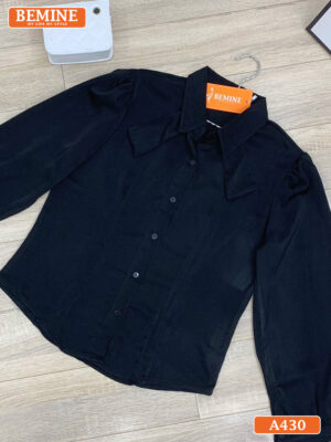 Áo sơ mi nữ tay dài nơ cổ A430