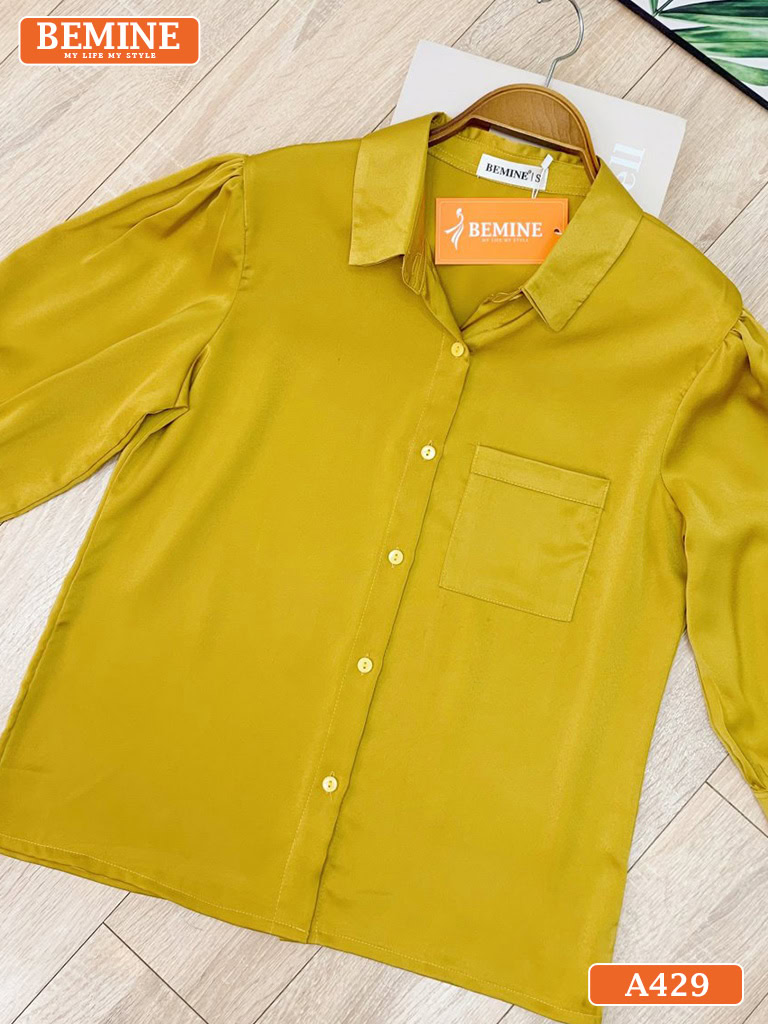 Áo sơ mi nữ tay lửng có túi A429 10