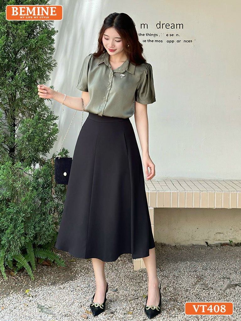 Chân váy dáng dài xòe VT408 1
