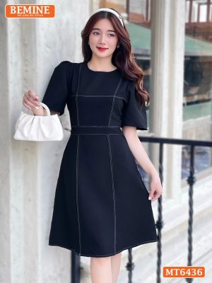 Đầm công sở chạy chỉ tùng xoè MT6436 6