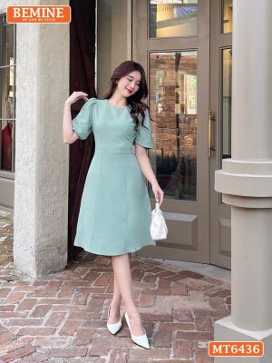 Đầm công sở chạy chỉ tùng xoè MT6436 11