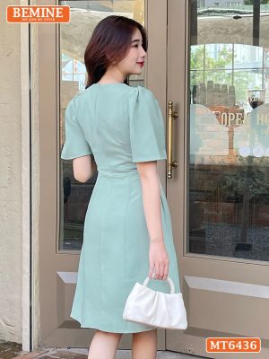 Đầm công sở chạy chỉ tùng xoè MT6436 13