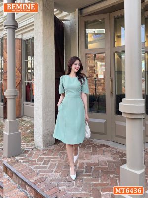 Đầm công sở chạy chỉ tùng xoè MT6436 11