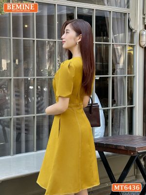 Đầm công sở chạy chỉ tùng xoè MT6436 5