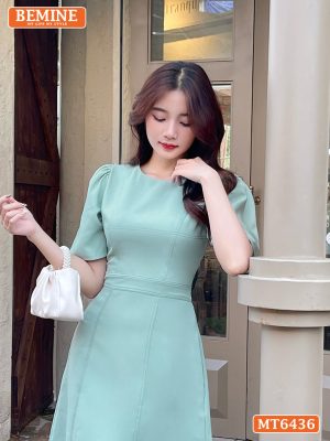 Đầm công sở chạy chỉ tùng xoè MT6436 10