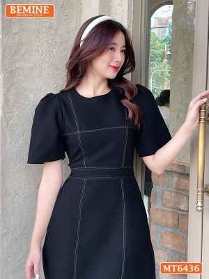 Đầm công sở chạy chỉ tùng xoè MT6436 8