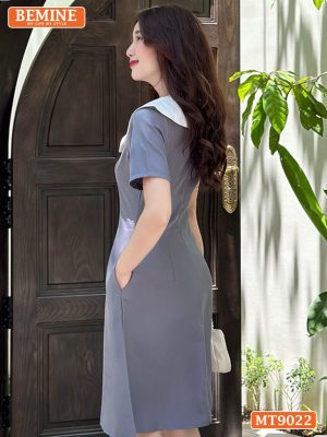 Đầm thiết kế cổ nơ tùng chữ A MT9022 18