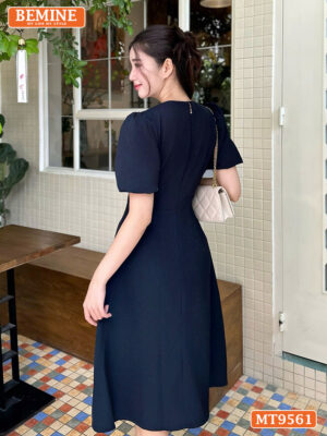 Đầm thiết kế cổ sen tay lồng đèn dáng dài MT9561 4