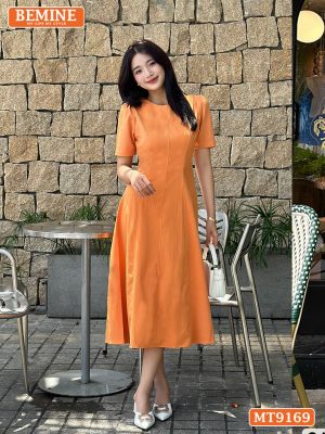 Đầm thiết kế cổ tròn dáng xòe dài MT9169 1