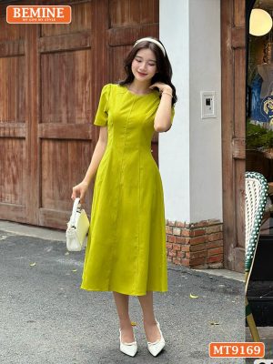 Đầm thiết kế cổ tròn dáng xòe dài MT9169 15