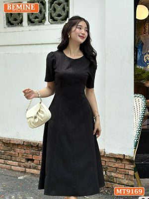 Đầm thiết kế cổ tròn dáng xòe dài MT9169 6