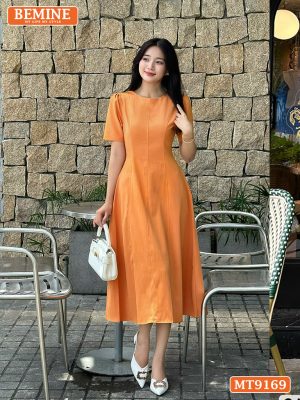 Đầm thiết kế cổ tròn dáng xòe dài MT9169 3