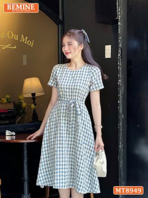 Đầm thiết kế cổ tròn eo thắt nơ dáng xoè MT8949 7