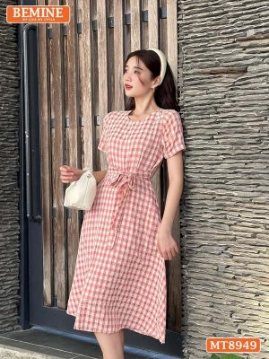 Đầm thiết kế cổ tròn eo thắt nơ dáng xoè MT8949 13