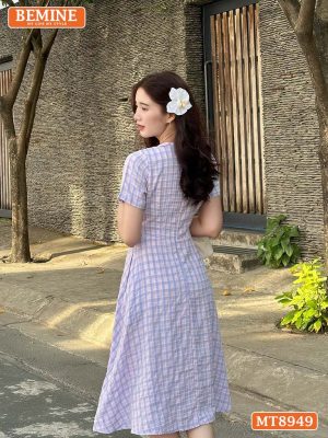 Đầm thiết kế cổ tròn eo thắt nơ dáng xoè MT8949 4