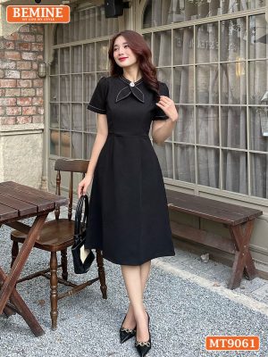 Đầm thiết kế cổ trụ chạy viền tai thỏ dáng chữ A MT9061 20