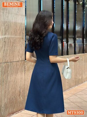 Đầm thiết kế cổ vuông nhún eo đính ngọc dáng chữ A MT9300 4