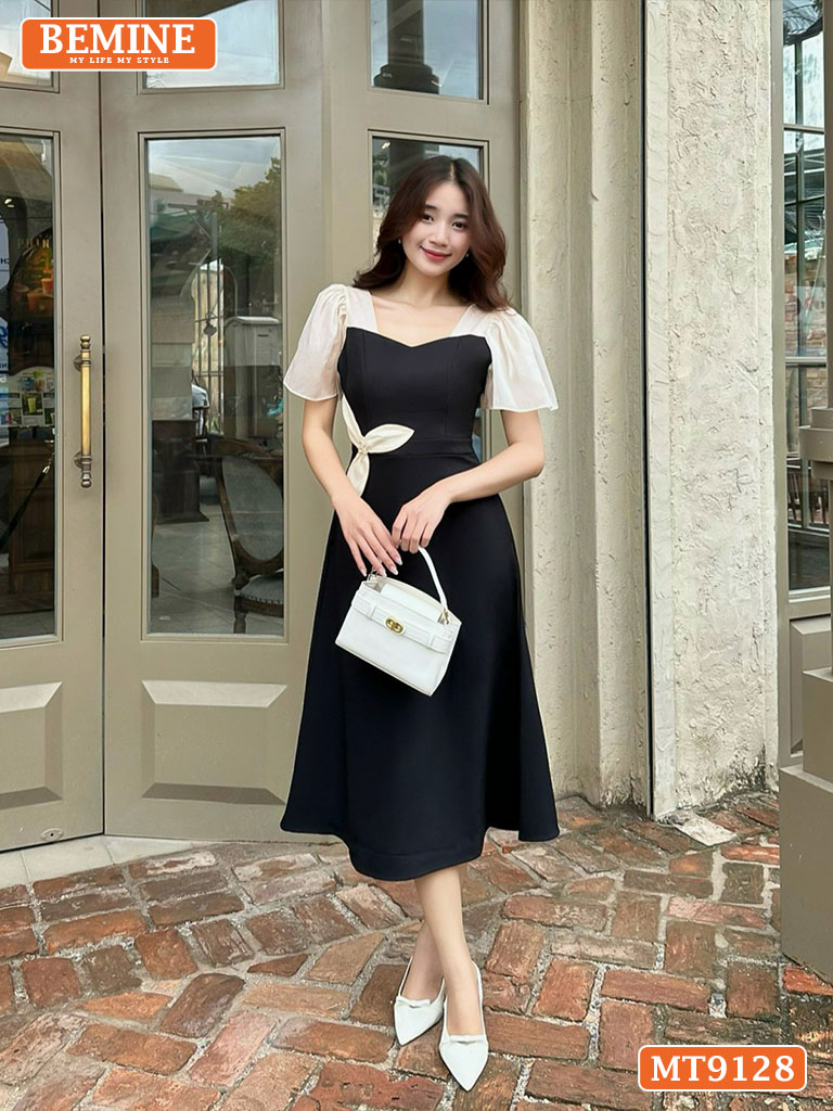 Top 5+ Mẫu Váy Hoa Nhí Trẻ Trung Chị Em Không Nên Bỏ qua Đầm thiết kế tay cánh tiên đính hoa eo dáng chữ A MT9128 1