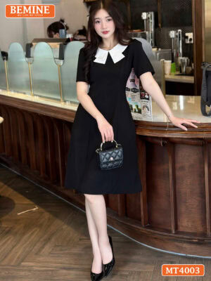 Đầm thiết kế BEMINE basic cổ kiểu 2 lá MT4003 hình ảnh