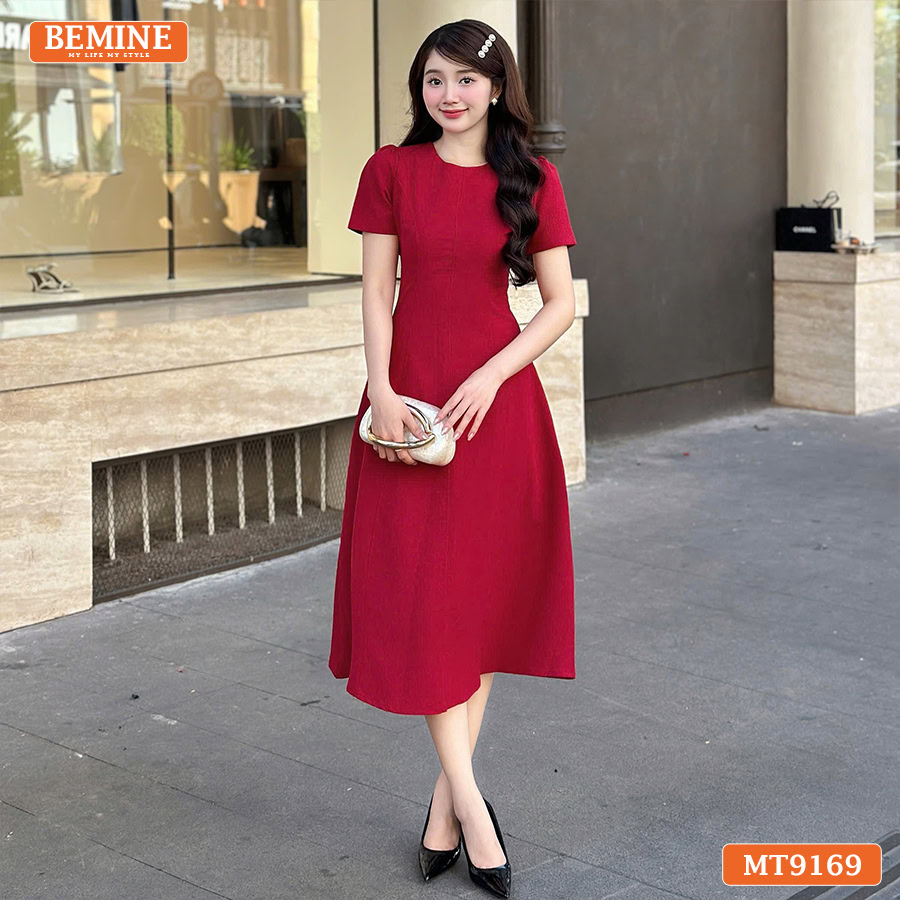 Đầm thiết kế BEMINE MT9169 cổ tròn thanh lịch.