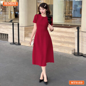 Chi tiết đường may tinh tế trên mẫu đầm BEMINE MT9169.