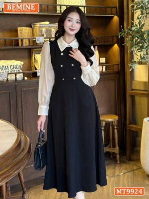 Đầm thiết kế BEMINE cổ đức ngực xếp ly MT9794