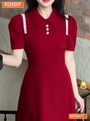 Đầm thiết kế BEMINE cổ đức xếp ly khoét vai MT9977