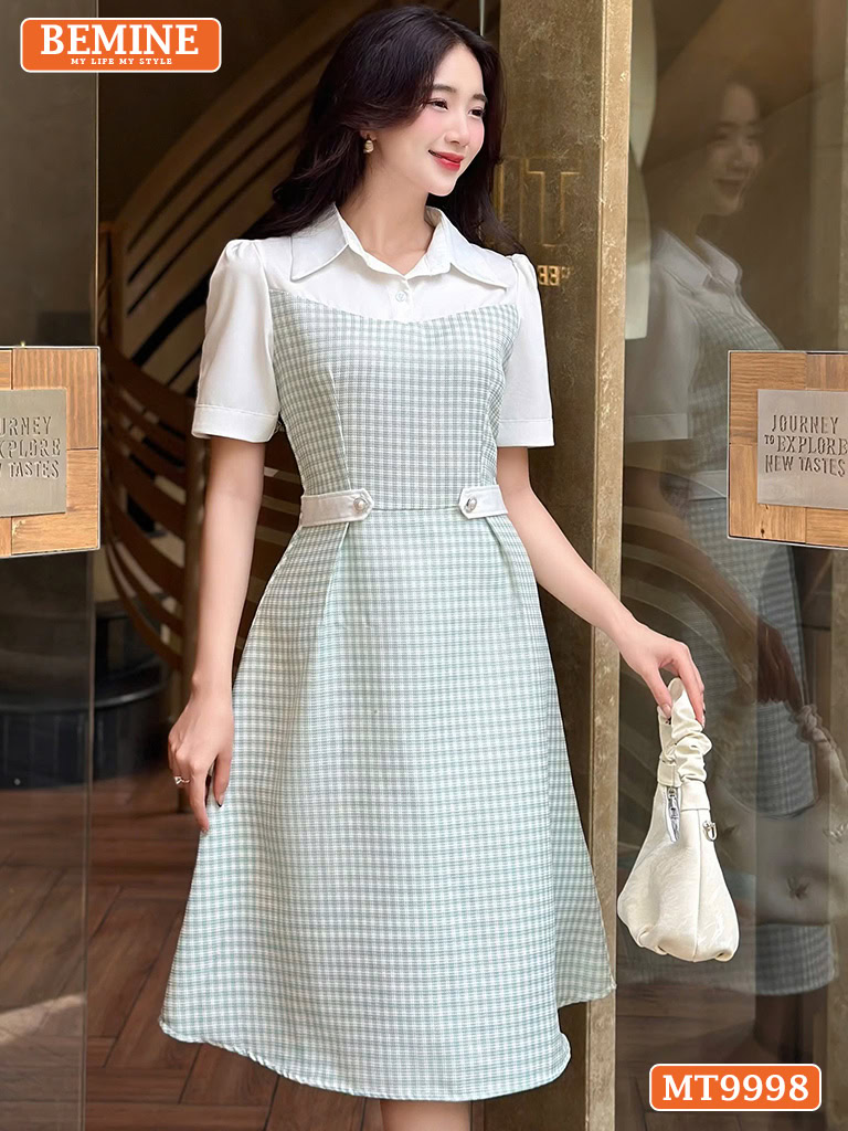 Đầm thiết kế BEMINE cổ sơ mi dáng chữ A MT9998 – Sự lựa chọn hoàn hảo cho phong cách công sở thanh lịch
