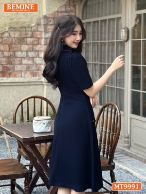 Đầm thiết kế BEMINE cổ sơ mi kiểu có nút MT9991