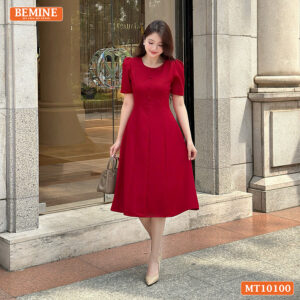 Thiết kế đầm chữ A tay ngắn thương hiệu BEMINE mã MT10100.
