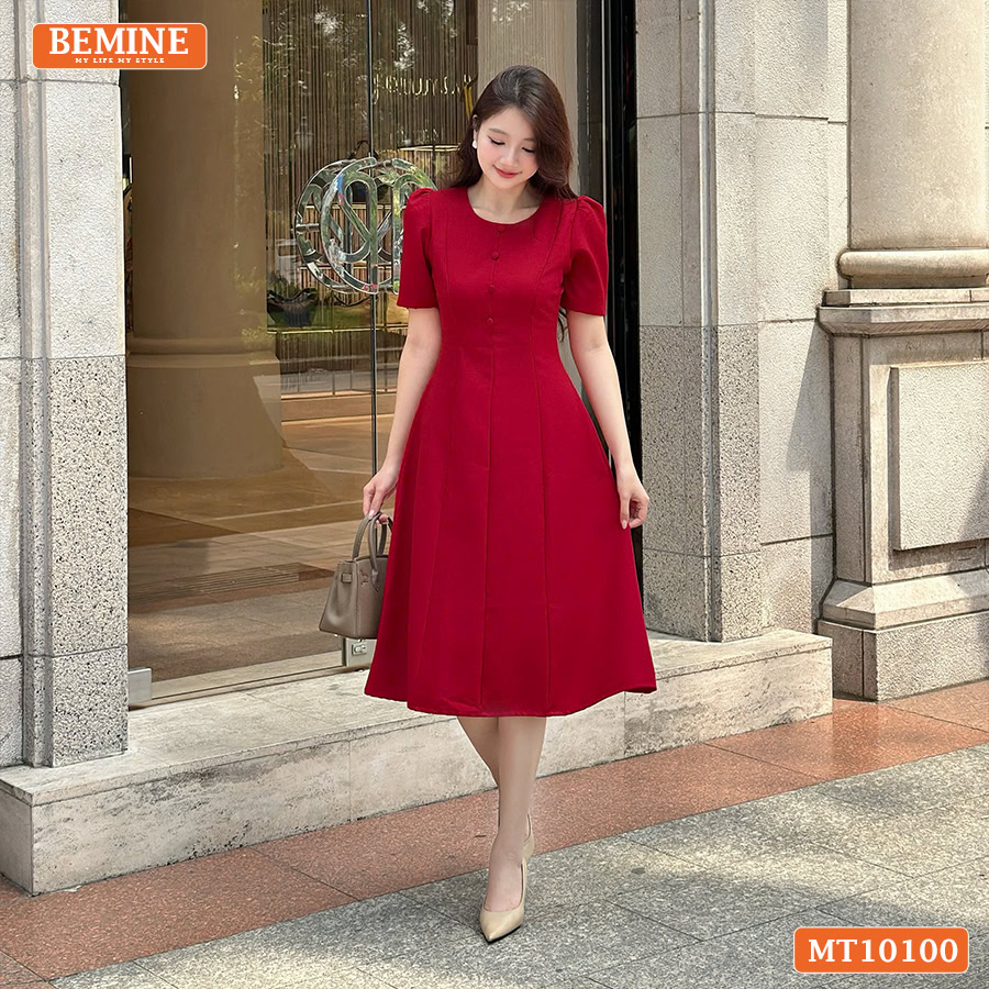 Thiết kế đầm chữ A tay ngắn thương hiệu BEMINE mã MT10100.