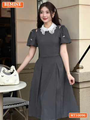 Đầm thiết kế BEMINE cổ ren khoét vai MT10096