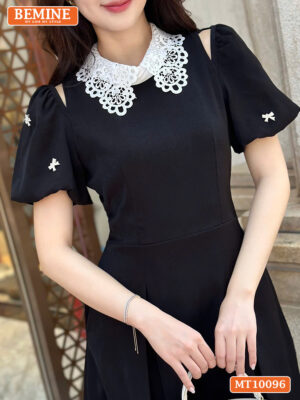 Đầm thiết kế BEMINE cổ ren khoét vai MT10096