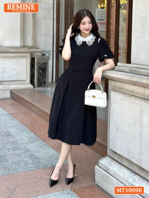 Đầm thiết kế BEMINE cổ ren khoét vai MT10096