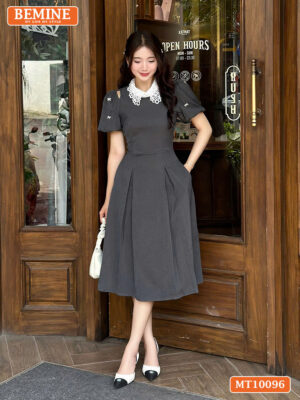 Đầm thiết kế BEMINE cổ ren khoét vai MT10096