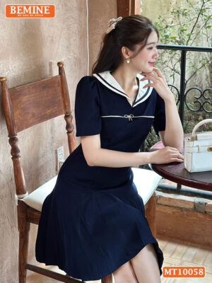 Đầm thiết kế BEMINE cổ thủy thủ có viền MT10058