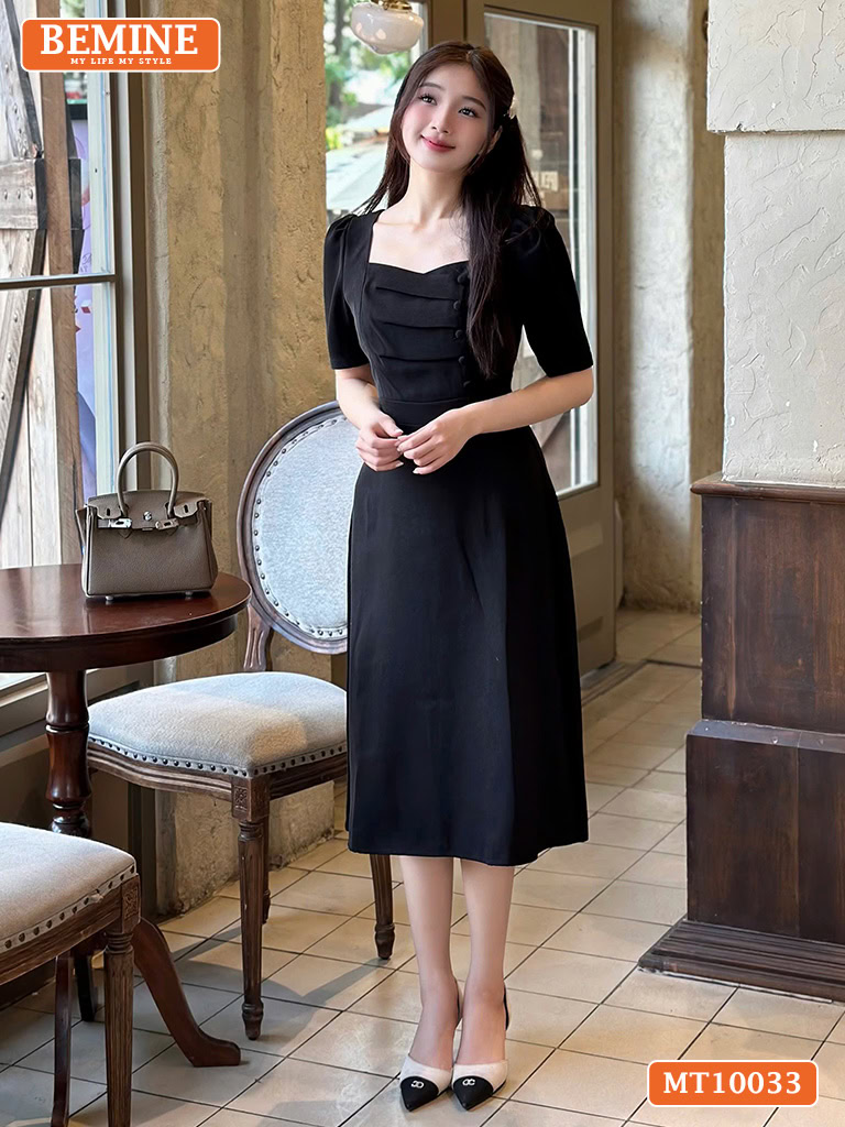 Đầm thiết kế BEMINE cổ tim chéo ngực MT10033