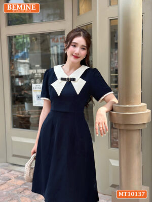 Đầm Thiết Kế BEMINE Cổ Đức Đính Nơ MT10137