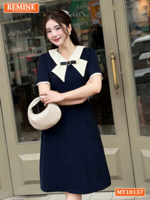 Đầm Thiết Kế BEMINE Cổ Đức Đính Nơ MT10137