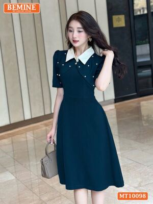 Đầm thiết kế BEMINE cổ đức đính ngọc MT10098