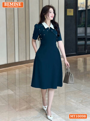Đầm thiết kế BEMINE cổ đức đính ngọc MT10098