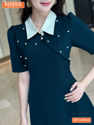 Đầm thiết kế BEMINE cổ đức đính ngọc MT10098