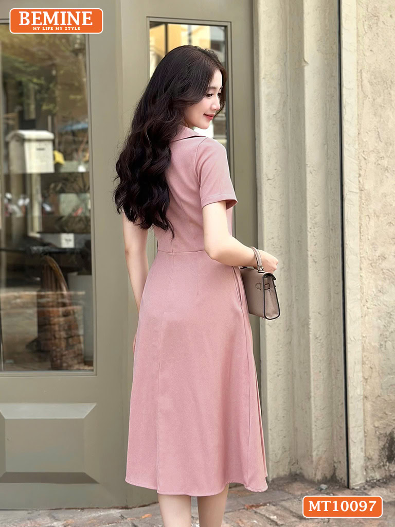 Đầm thiết kế BEMINE cổ sen dáng chữ A MT10097