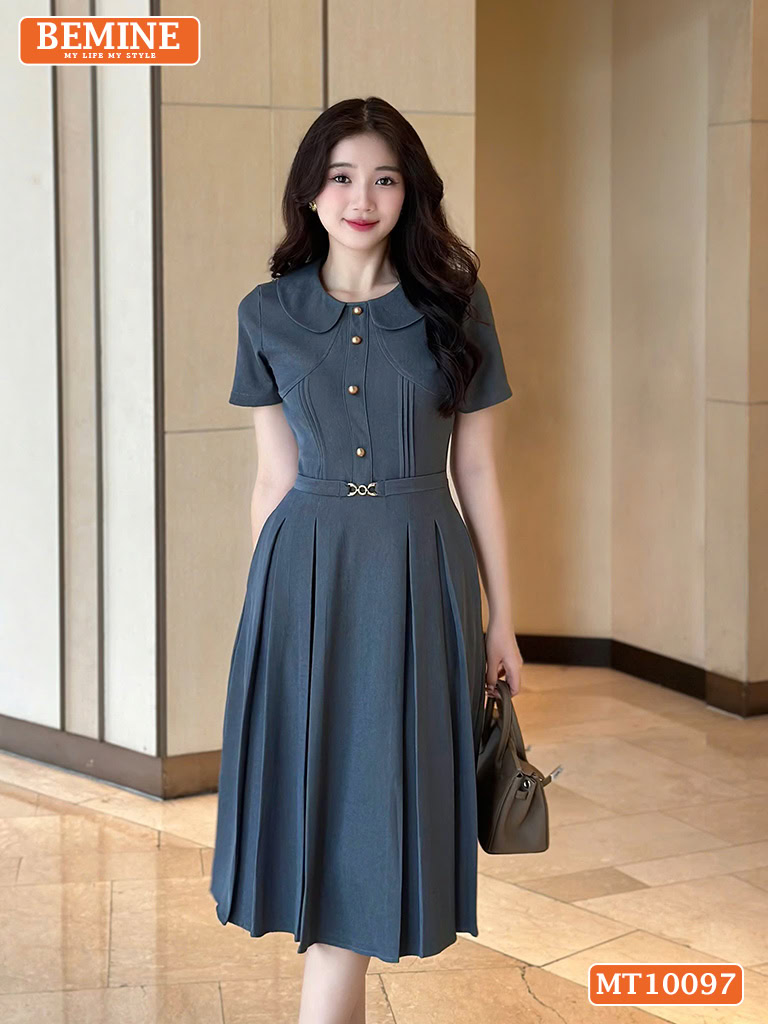Đầm thiết kế BEMINE cổ sen dáng chữ A MT10097