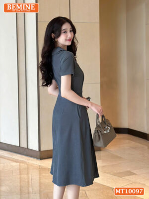 Đầm thiết kế BEMINE cổ sen dáng chữ A MT10097