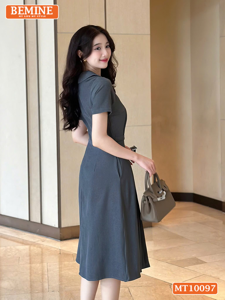 Đầm thiết kế BEMINE cổ sen dáng chữ A MT10097