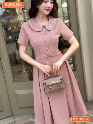 Đầm thiết kế BEMINE cổ sen dáng chữ A MT10097