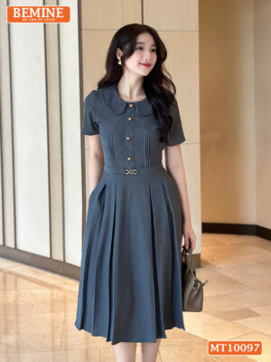 Đầm thiết kế BEMINE cổ sen dáng chữ A MT10097