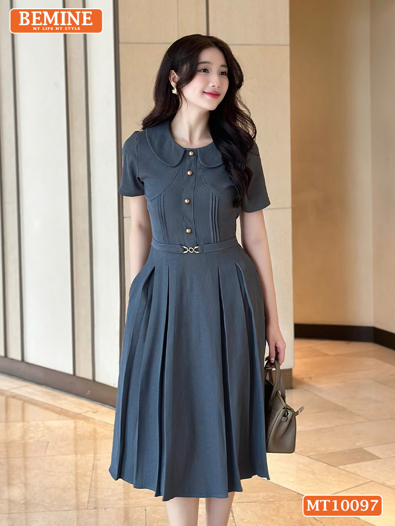 Đầm thiết kế BEMINE cổ sen dáng chữ A MT10097