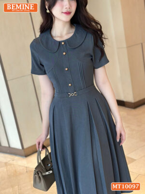Đầm thiết kế BEMINE cổ sen dáng chữ A MT10097